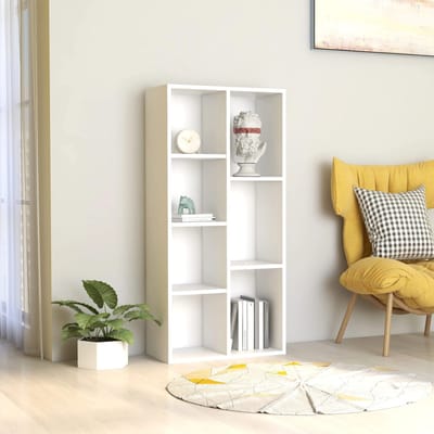 vidaXL - Boekenkast - 50x25x106 - cm - bewerkt - hout - wit