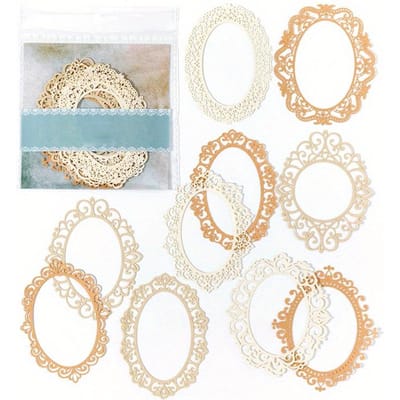 10 stuks/pak Vintage Kant Hol Materiaal Papier Decoratief Scrapbooking Dagboek Album Handgemaakt Collage Achtergrondpapier DIY Junk Journal Decoratie