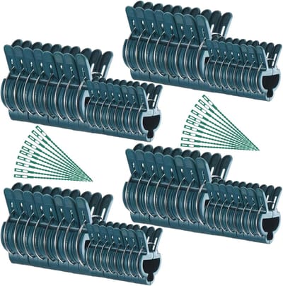Famanu – Plantenclips en plantenhouders - herbruikbare plantenklemmen - 40 grote en 40 kleine clips - plus 20 plantenbinders voor tomaten - wijnstokken en rozen