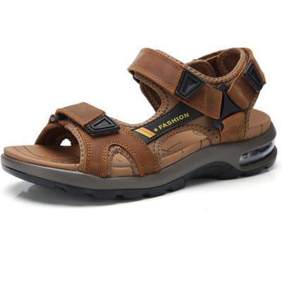 Mode Herensandalen Zomer Zachte Strand Slippers Comfortabele Echt Lederen Sandalen Outdoor Heren Romeinse Sandalen Maat 46 44 black