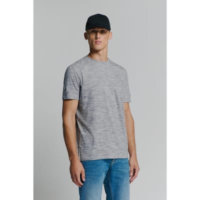 No Excess T-shirt Crewneck Multi Coloured Melange Deep Blue Maat: L | Basic T-Shirts Outlet | Heren | Grijs