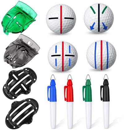 Somstyle 8-Delige Golf Accessoires Set - Golfballen Marker Stift - Golfbal Lijn Markeerder - Multicolor