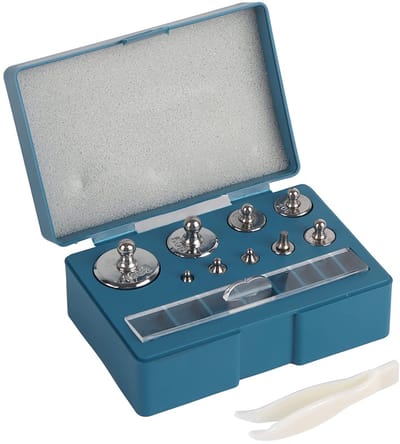 Dailygoods- Kalibratiegewichten Set - 17 Stuks - Precisie Kalibratiegewicht - Roestvrij Staal - Inclusief Opbergkoffer - Foutmarge +/- 0,005 g - Weegschaalgewichten