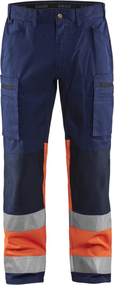 Blaklader Werkbroek met stretch High Vis 1551-1811 - Marineblauw/Oranje - D84
