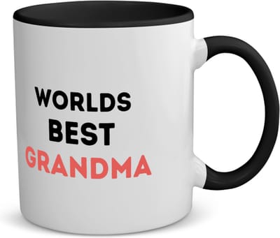 Akyol - worlds best grandma koffiemok - theemok - zwart - Oma - de beste oma - verjaardagscadeau - verjaardag - cadeau - cadeautje voor oma - oma artikelen - kado - geschenk - gift - 350 ML inhoud