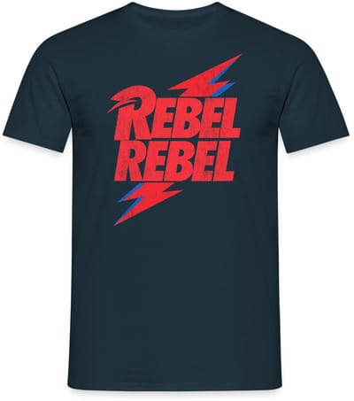 David Bowie Rebel Rebel Met Bliksem T-Shirt Heren