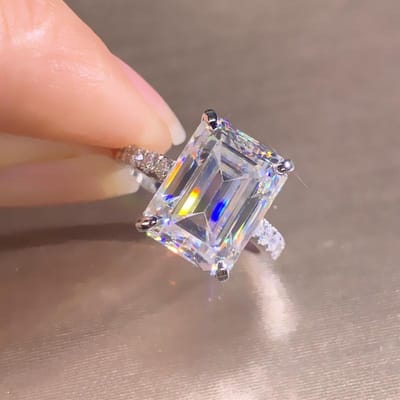 Sterling Luxe Mode Vierkante Zirconia Ringen voor Vrouwen Kristal Schitterende Bruiloftsringen Vrouwelijke Ring Sieraden 9 brown