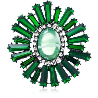 Broches Épingles Magnifiques Fleur de Soleil Strass Vintage Femmes Hommes Milieu Classique Unisexes Badges Ronds Baroque Accessoires