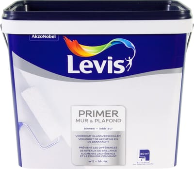 Levis - Primer Mur & Plafond - Wit - 5 L