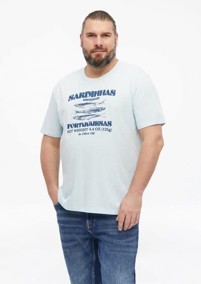 T-shirt in slub yarn met bedrukte voorkant en ronde hals s.Oliver