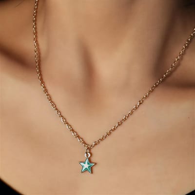 Eenvoudige Stijl Ketting voor Dames en Meisjes – Valentijnsdag Sieraad – Ster – Delicaat Hanger Kettingje – Modeaccessoire voor Vrouwen – Minimalistisch en Elegant
