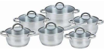 Casserolepan met deksel Feel Maestro MR-2120-12 Staal Roestvrij staal Ø 18 cm Ø 24 cm Ø 20 cm Ø 16 cm (12 Onderdelen)