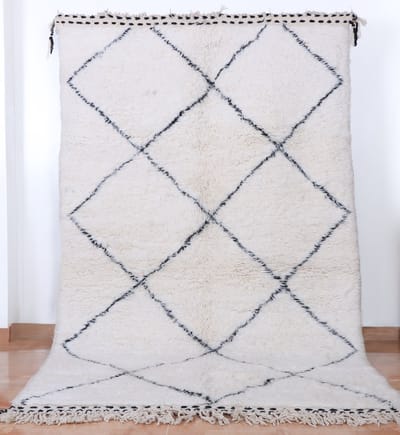 Handgeweven Berber Tapijt ''Beni Ouarain'' - 250 x 160 cm - Uniek en handgemaakt - Hoogpolig vloerkleed – 100 % natuurlijk wol