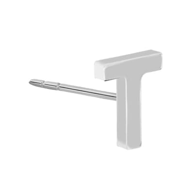 New Bling 9NB-908T - Zilveren oorsteker Letter T – Rhodium Plated – 4 mm – Per Stuk
