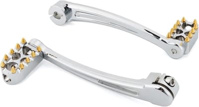 Motorfiets Voetsteunen - Hak Teen Pedalen - Comfortabel Rijden - Gekartelde Antislip Grip - Chroom