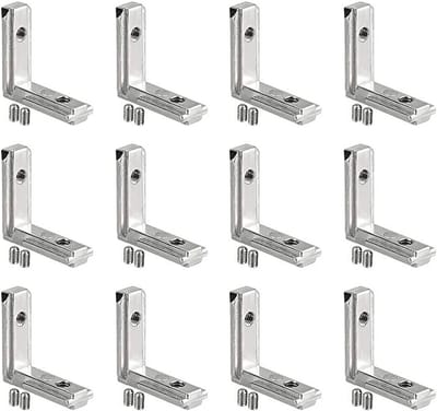 T Nut Binnenhoek voor Aluminium Profiel 2020, Eckverbinder met Schroeven, Ideaal voor Aluminium Extrusie en T Slot Toepassingen