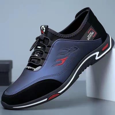Herensportschoenen Herfst en Winter Vrije tijd Instappers Herenschoenen Lichtgewicht Zachte Zool Herenschoenen Mode Heren Casual Schoenen 44 blauw