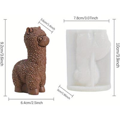 Siliconen Alpaca Vormen Epoxy Hars Vorm Dier Geurkaars Siliconen Vorm Schattig voor Verjaardag white