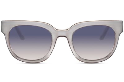 6476 Solo-Solis Cat Eye Zonnebril | Transparant Paars Glazen Lens | Grijs Montuur | Dames & Heren | Festival & Rave Bril | Retro & Glamoureus | Trendy Fashion Party Bril | Outdoor Eyewear | UV400 | Gerecycled | Inclusief Brillen Sleeve & Brillendoek