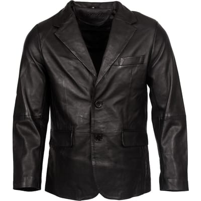 Blazer van zacht lamsleer met 2 knopen