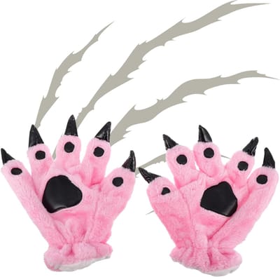 BoefieBoef Roze Dinosaurus Klauw Kinderhandschoenen – One Size Kinderen – Warme Winter Dieren Wanten voor Peuters & Kleuters – Cosplay, Halloween & Carnaval Accessoire – Uniek Dierenpoot & Monster Design – Jongens & Meisjes Cadeau – Dierenpak