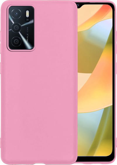 Hoesje - Geschikt voor OPPO A16s - Sterk & Shockproof - Hoes Cover - Siliconen Case - Telefoonhoesjes - Lichtroze