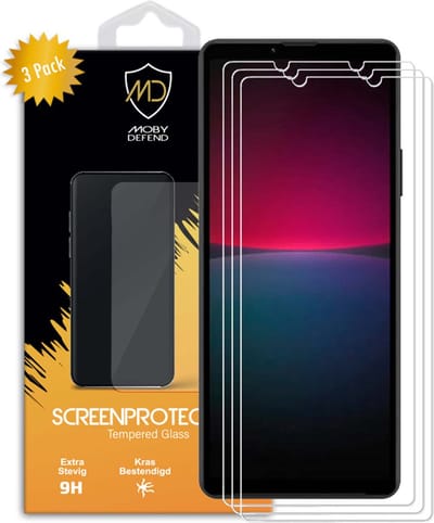 3-Pack MobyDefend Screenprotectors - Geschikt voor Sony Xperia 10 IV - Case-Friendly Screensaver - Gehard Glas