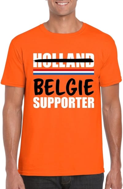 Oranje Belgie shirt voor teleurgestelde Holland supporters - Belgie supporter t-shirt S