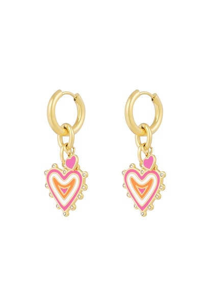 Bijoutheek Oorhangers Hart Fuchsia