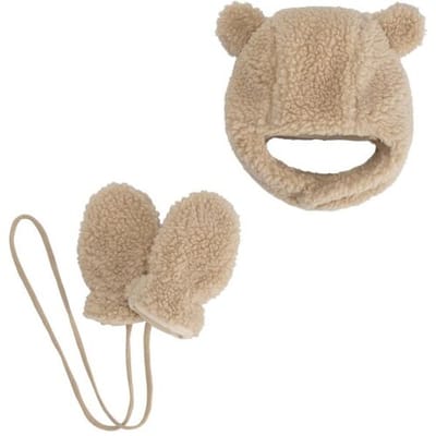 Prénatal peuter muts en wanten Taupebrown 62/68 unisex