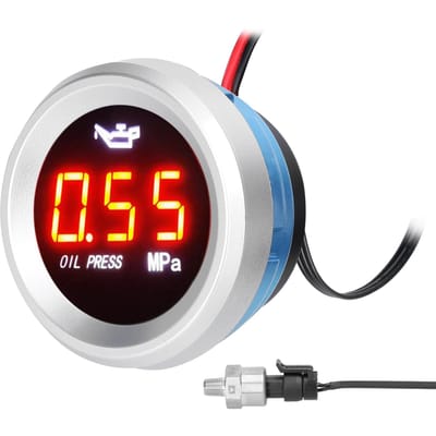 Jauge de pression d'huile de 52mm, compteur numérique de voiture, affichage LED 9-35V avec capteur 1/8NPT, fonction d'alarme