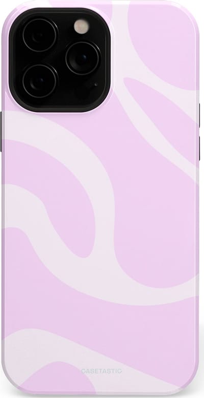 Casetastic hoesje geschikt voor Apple iPhone 13 Pro Max - MagSafe - Dubbellaagse bescherming - Vrolijk Roze Suikerspin Curves - Fashion Case - Lichtroze Wit