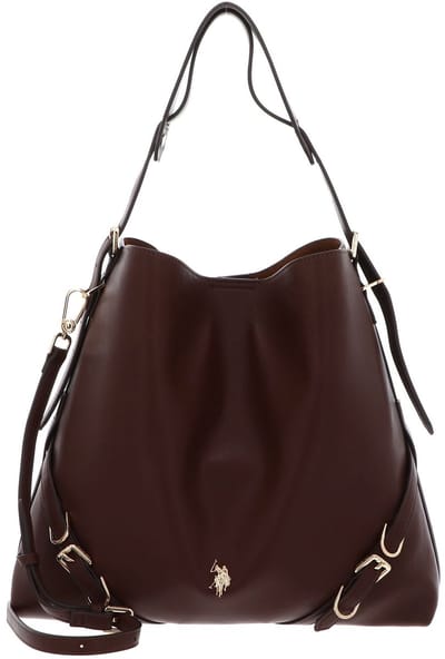 U.S. POLO ASSN. schoudertas Guildford Tall Hobo Bag Brown donkerbruin