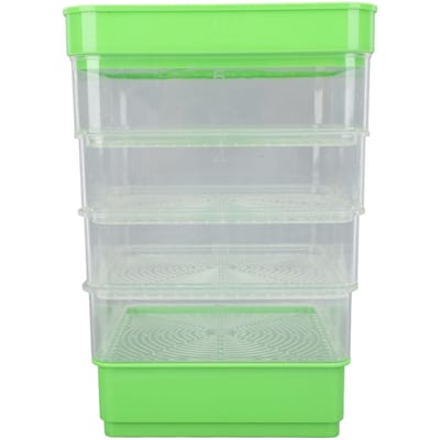 Stapelbare Kiemset 4 Lagen Ruimtebesparend Multifunctioneel Microgroente Kweekbak voor Taugé Microgreens Type 1