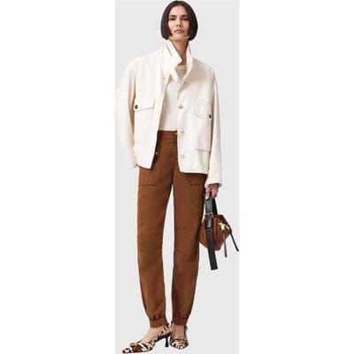 AllSaints Val Tencel Trouser Cognac Brown Taglia: 2 | Pantaloni cargo Outlet | Donna | Marrone