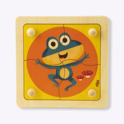 Houten Kinderspuzzel Puzzelstukken met Knopjes voor Baby's en Peuters - Vorminzicht en Motoriek Oefenen
