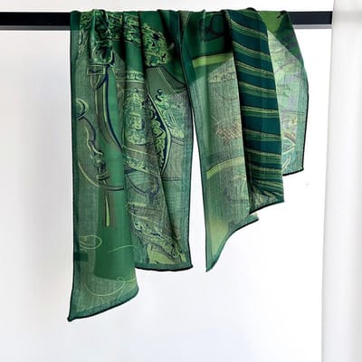 Retro Nieuw Groen en Modieuze Kleine Streep Sjaal Sjaal Professionele Sjaal Te Combineren met Hemd Modieuze Nek Sjaal Lente en Zomer 44*152cm gray