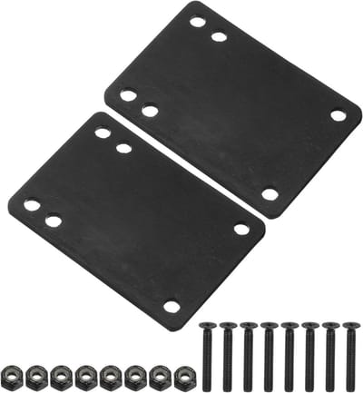 Skateboard Riser Pads - Schokdempers - Skateboarden - PU Hoekige Wedge - 2 Set - Zwart