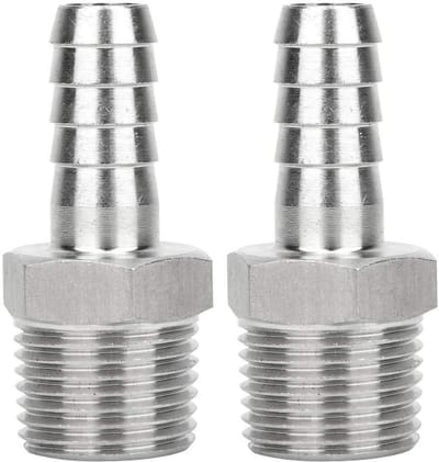 Dailygoods- Slangfitting Roestvrij Staal 304 - Snelkoppelingsconnector - BSPT/G Buitendraad - Metrische Weerhaak - Hoge Temperatuur/Druk Bestendig - Antiroest/Anticorrosief - Snelle Koppeling