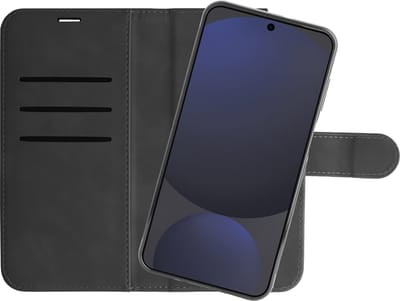 Just in Case hoesje geschikt voor Samsung Galaxy S24 FE Hoesje met Pasjeshouder - Uitneembare 2-in-1 Premium Bookcase - Zwart