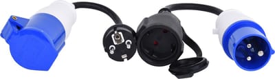 Complete set Verloopstekkers Camping - CEE naar Schuko + Schuko naar CEE - IP44 - 16A - 3500W