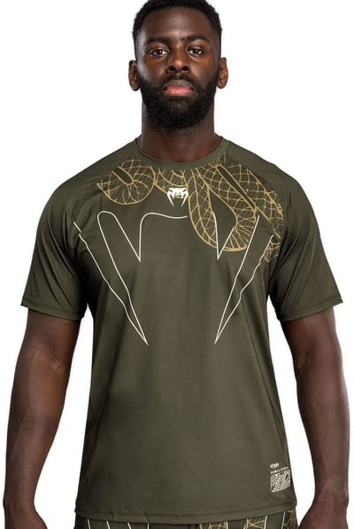 Venum Serpenti Dry Tech T-shirts Kaki Brons Ivoor - M