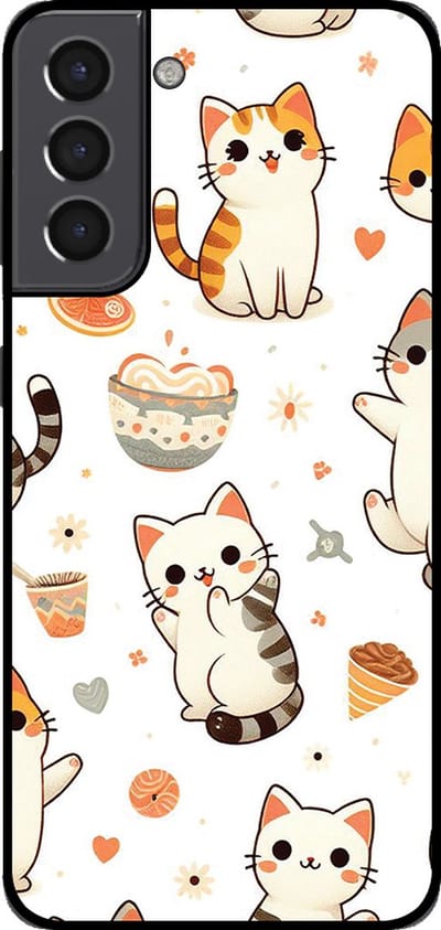 Smartphonica Telefoonhoesje voor Samsung Galaxy S21 met katten opdruk - TPU backcover case katten design geschikt voor Samsung Galaxy S21