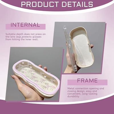 brillenkoker hardcase, Koop één, krijg één lieve katten strik hart transparante brillenkoker, zonnebrillen leesbril, draagbare brillenkoker voor dames