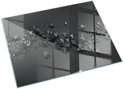 Tulup Kachel Vloerplaat - Abstracte wolk van vaste stoffen Onderplaat Kachel - 60 cm x 40 cm - Zwart Plaat Onder Houtkachel - Rechthoek Kachel Vloerplaat - Plaat Voor Onder Houtkachel - Vloerplaat Voor Houtkachel - Vloerplaat Openhaard