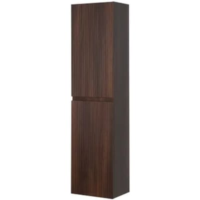 Aquazuro Hoge Badkamerkast Napoli 40cm - Notelaar Houtlook - Met 2 Deuren - 40x120x30cm