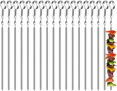EXCITAT Kebabspiesen - Kebabspiesen - Lang - Geschikt voor kampvuur of grill - 40 cm - Roestvrij staal - 20 stuks