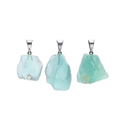 Groene fluoriet ruw edelsteenhanger