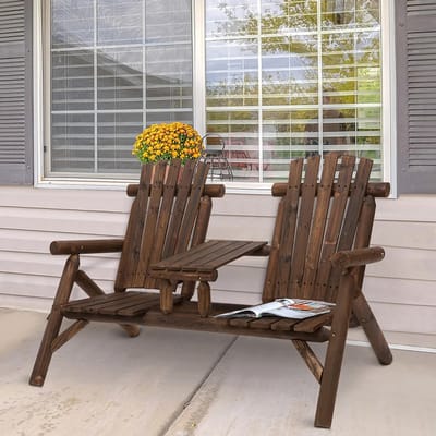 Sweiko Tuinbank - met tafel - Tuinmeubilair - 2 stoelen - Massief hout - 157 x 88 x 103 cm - Bruin