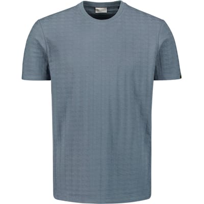 No Excess T-shirt Crewneck Solid Relief Jacquard Washed Blue Größe: XXXL | Basic T-Shirts Outlet | Herren | Blau